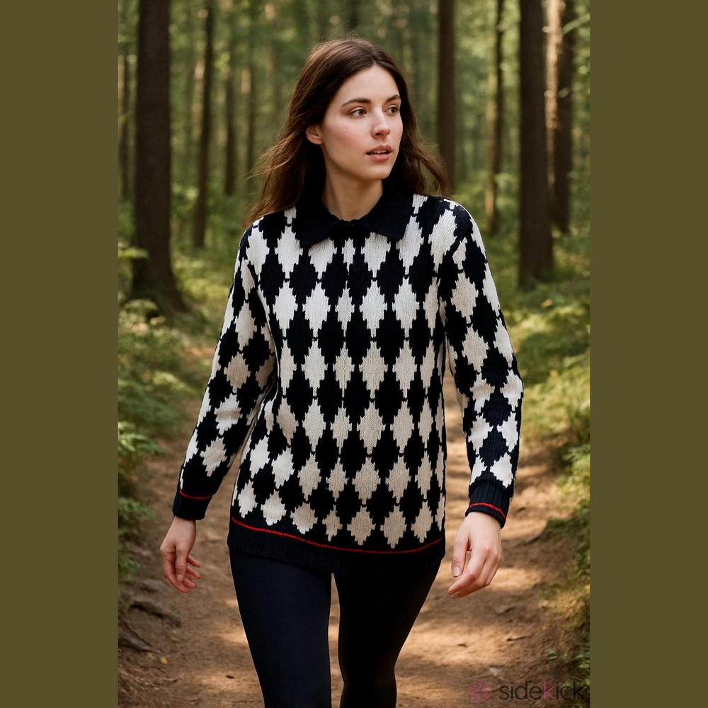 Vintage 90s Argyle Pullover Sweater Unisex Minimalist Classic winter cottagecore
